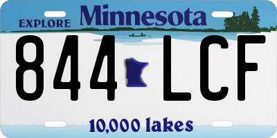 MN license plate 844LCF