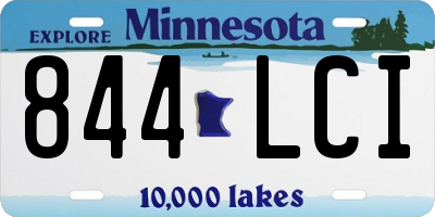 MN license plate 844LCI