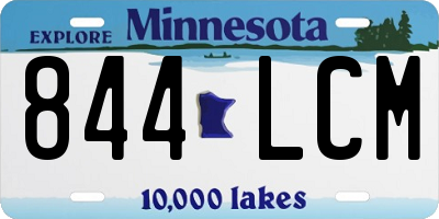 MN license plate 844LCM