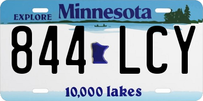 MN license plate 844LCY