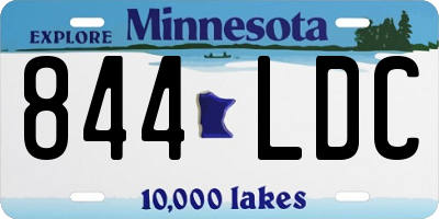 MN license plate 844LDC