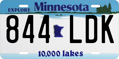 MN license plate 844LDK