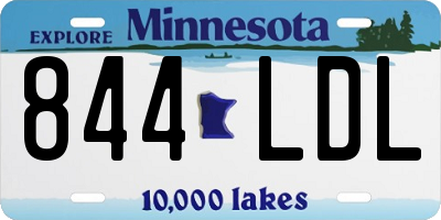 MN license plate 844LDL
