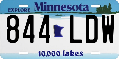 MN license plate 844LDW