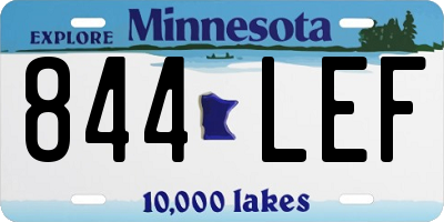 MN license plate 844LEF