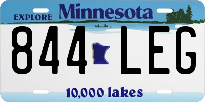 MN license plate 844LEG
