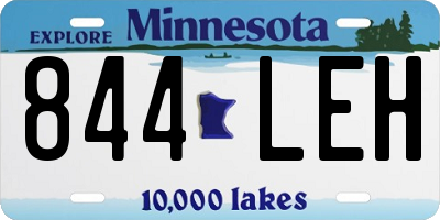 MN license plate 844LEH