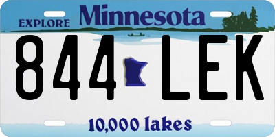 MN license plate 844LEK