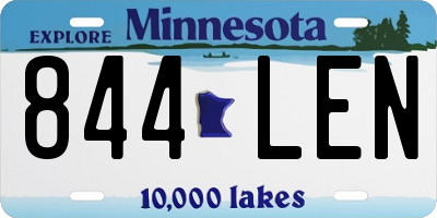 MN license plate 844LEN