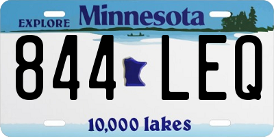 MN license plate 844LEQ