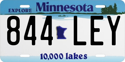 MN license plate 844LEY