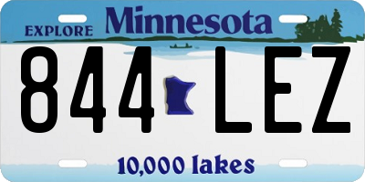 MN license plate 844LEZ