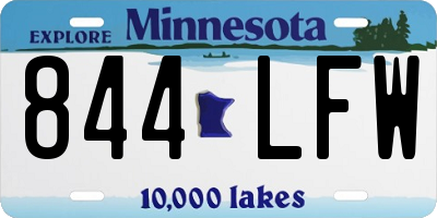MN license plate 844LFW