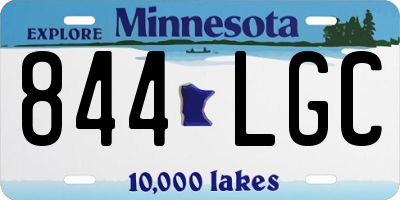 MN license plate 844LGC