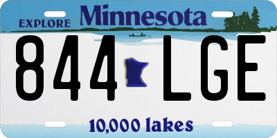 MN license plate 844LGE