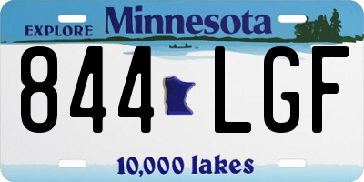 MN license plate 844LGF