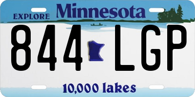 MN license plate 844LGP
