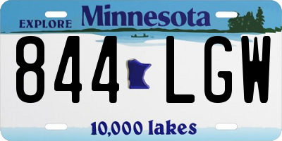 MN license plate 844LGW