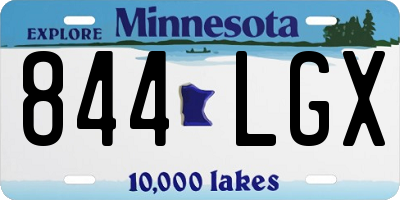 MN license plate 844LGX