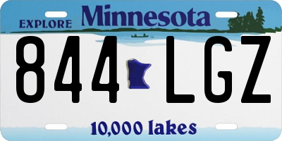 MN license plate 844LGZ