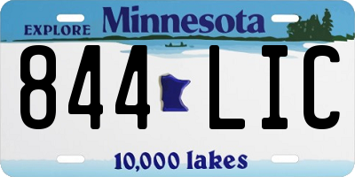 MN license plate 844LIC