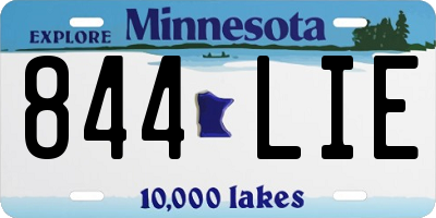 MN license plate 844LIE
