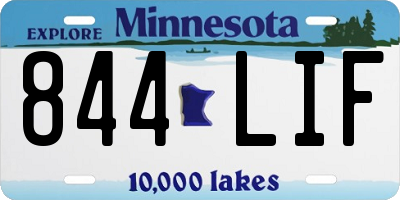 MN license plate 844LIF