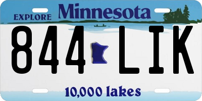 MN license plate 844LIK
