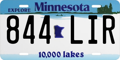 MN license plate 844LIR