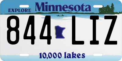 MN license plate 844LIZ
