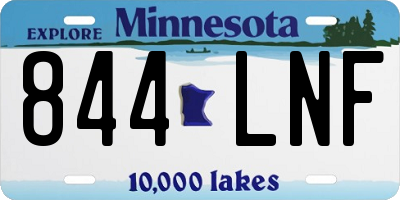 MN license plate 844LNF