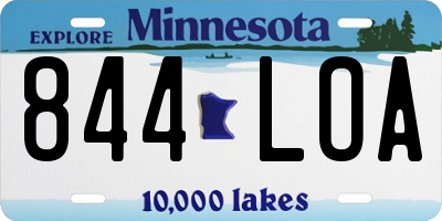 MN license plate 844LOA