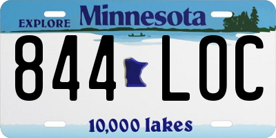 MN license plate 844LOC