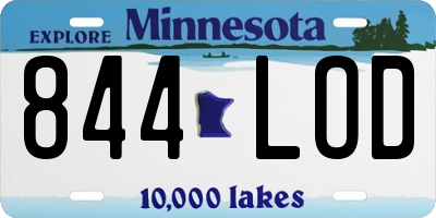MN license plate 844LOD