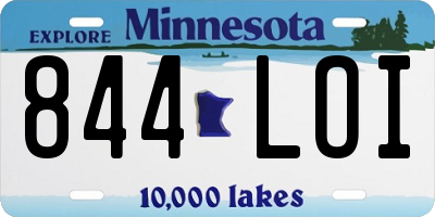 MN license plate 844LOI