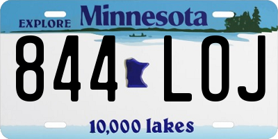 MN license plate 844LOJ