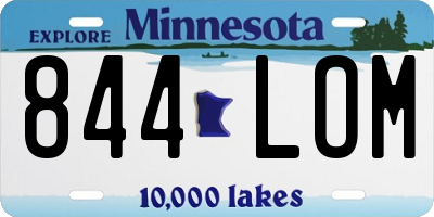 MN license plate 844LOM