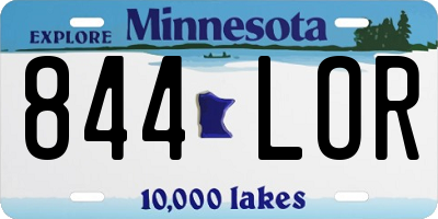 MN license plate 844LOR
