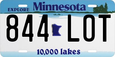 MN license plate 844LOT