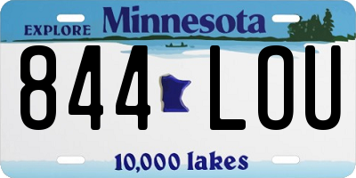 MN license plate 844LOU