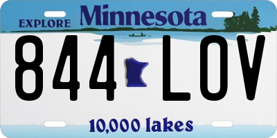 MN license plate 844LOV