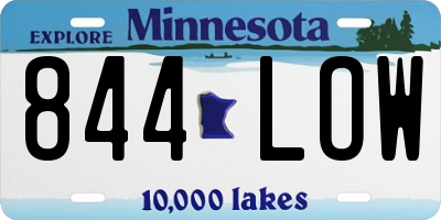 MN license plate 844LOW