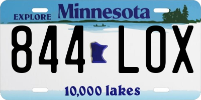 MN license plate 844LOX