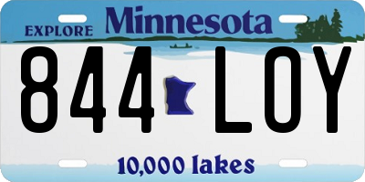 MN license plate 844LOY