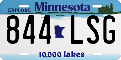 MN license plate 844LSG