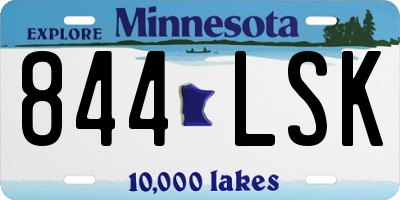 MN license plate 844LSK