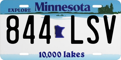 MN license plate 844LSV