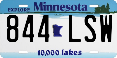MN license plate 844LSW