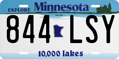 MN license plate 844LSY