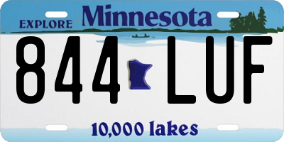MN license plate 844LUF